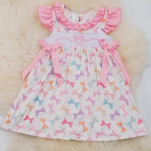 Embroidered Bow Dress